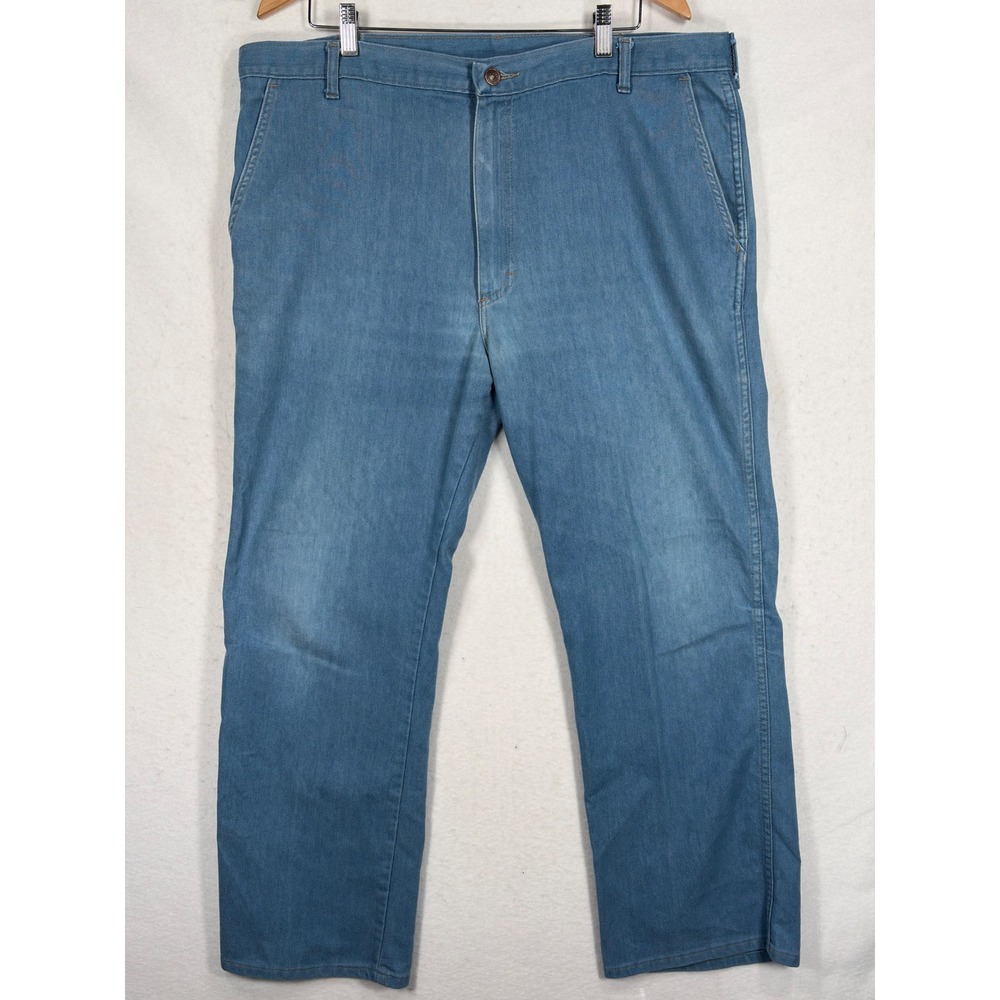 Vintage GBA Mens Light Wash Denim Work Pants Straight Leg Made in USA 40x30